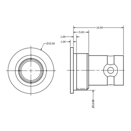 71X-0038-33 - BNC Outer Rear Mounted Bulkhead Connector Body