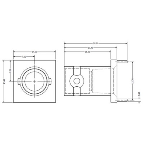 71X-0040-33  - BNC Outer Connector Body For PCB Mounting