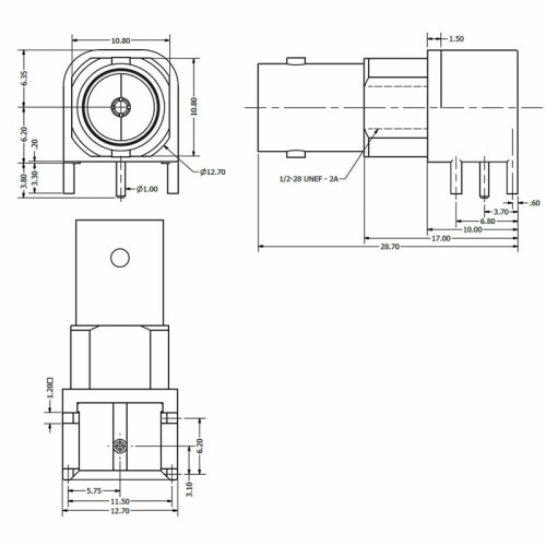 C-SX-090 - Bulkhead BNC Connector for PCI® Express Applications