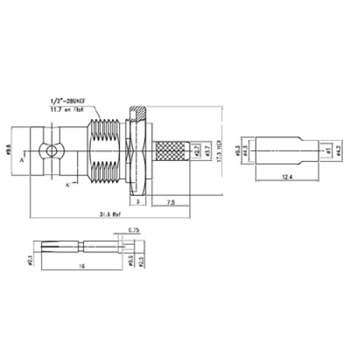 XBD-1014-NGAF - BNC Bulkhead Socket