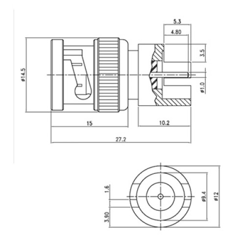 C-SX-102 - PCB Edge Mounted BNC Plug