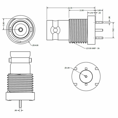 C-SX-106 - Top Entry Bulkhead BNC Connector