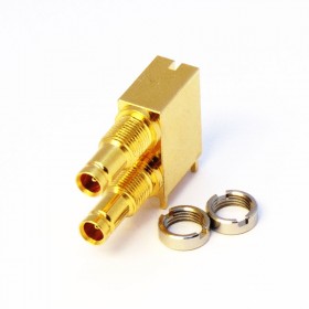 C-SX-117G - Dual Port Right Angle DIN 1.0/2.3 Connector