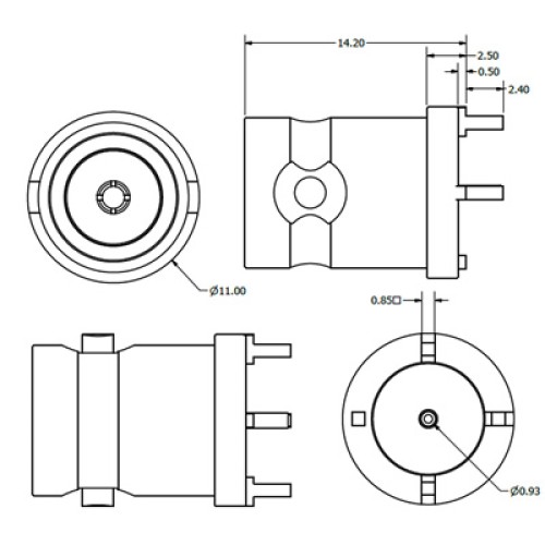 C-SX-118 - Top Entry BNC Connector