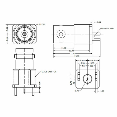 C-SX-131 - Edge Mounting BNC Connector