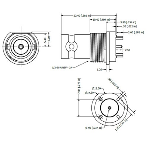 C-SX-145 - Top Entry Mounted BNC Socket