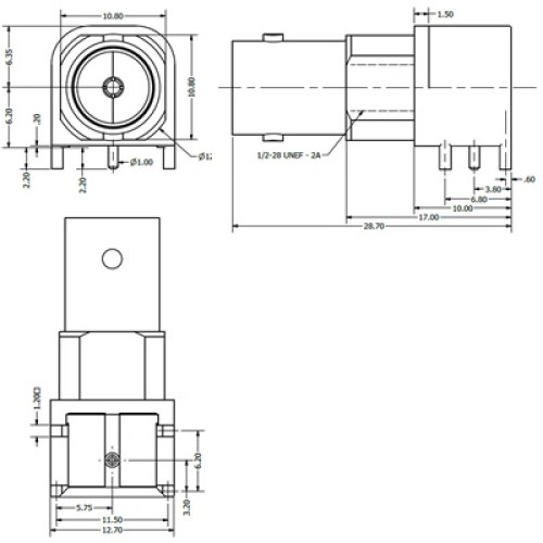 C-SX-156 - Right Angle mounted BNC Connector with Pathfinder Light Pipe 