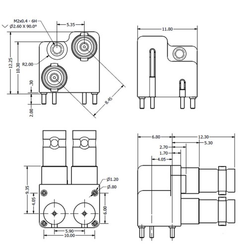 C-SX-172 - Dual Port Micro BNC Connector for PCI Express® Applications