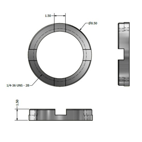 71X-0064-33 - 4 Slot Circular Micro BNC Nut