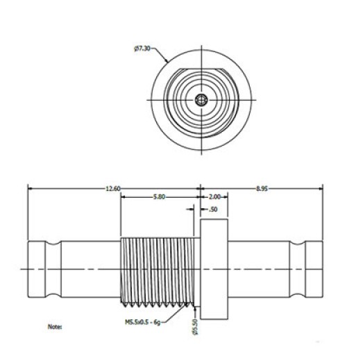 C-SX-191 - DIN 1.0 / 2.3 Bulkhead Socket to DIN 1.0 / 2.3 Socket Adaptor