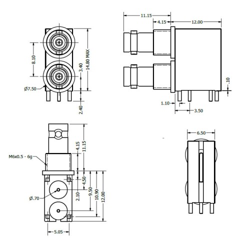 C-SX-207 - Dual Port Micro BNC Connector