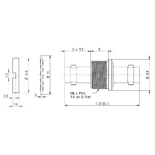 C-SX-216 - Micro BNC Isolated Bulkhead Female to Micro BNC Female Adaptor