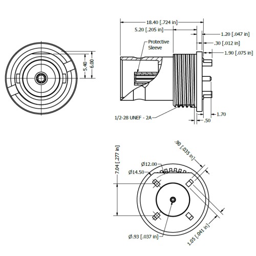 C-SX-222RT - Top Entry Bulkhead BNC Connector