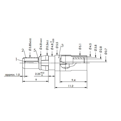 Mixed Layout Contact 75 Ohm Coaxial Plug for Belden 1855A