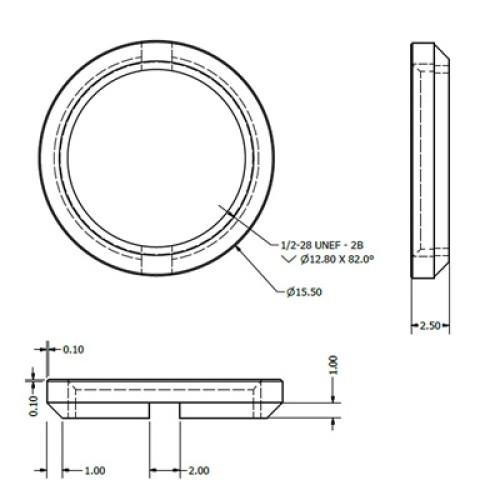 71X-0041-36 - Gold Plated Circular BNC Nut