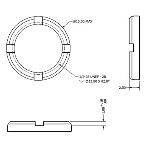 71X-0057-33 - 4 Slot Circular BNC Nut