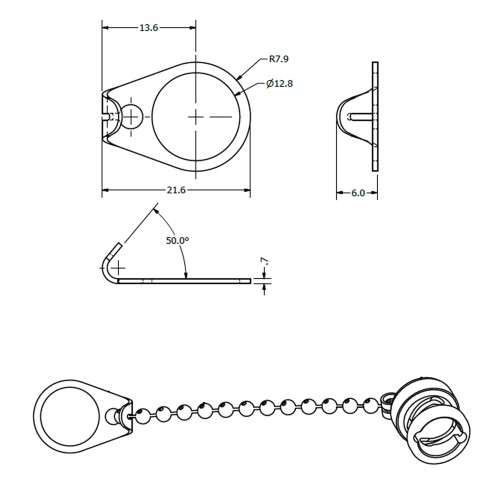 71X-0060-33 - BNC Bulkhead Tether Washer and Cap