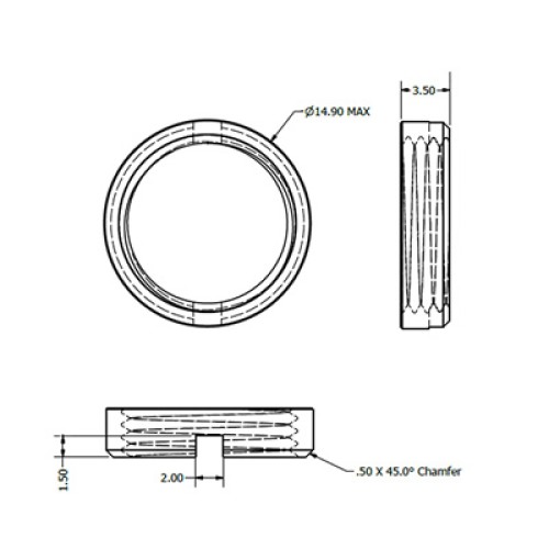 71X-0063-33 - Thick Nickel Plated Circular BNC Nut