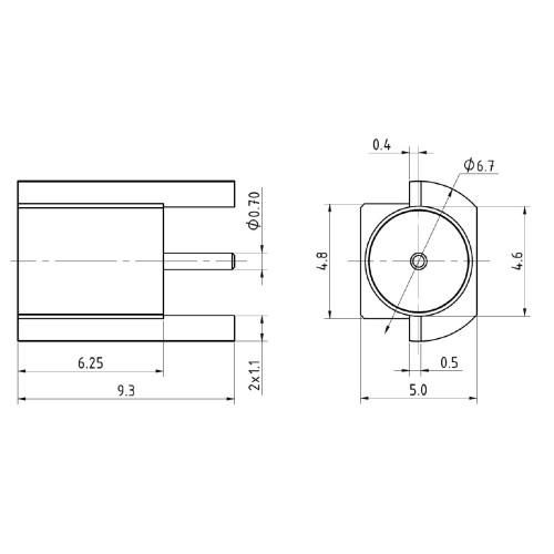 XJT-A010-GGAY - 12GHz PCB Edge Mounted MCX Connector