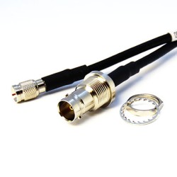 3GHz BNC Bulkhead (f) to DIN 1.0/2.3 (m) Coaxial Cable Assembly - Belden 1855A Cable