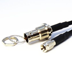 6GHz DIN 1.0/2.3 (m) to BNC (f) Coaxial Cable Assembly - RG59 Cable