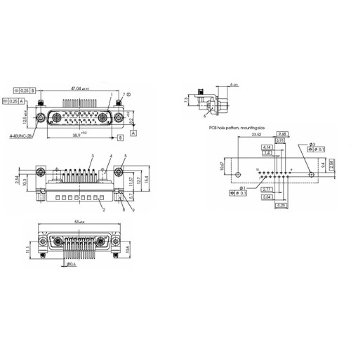 C-SD-196 - Mixed Layout D Subminiature Right Angle Connector 