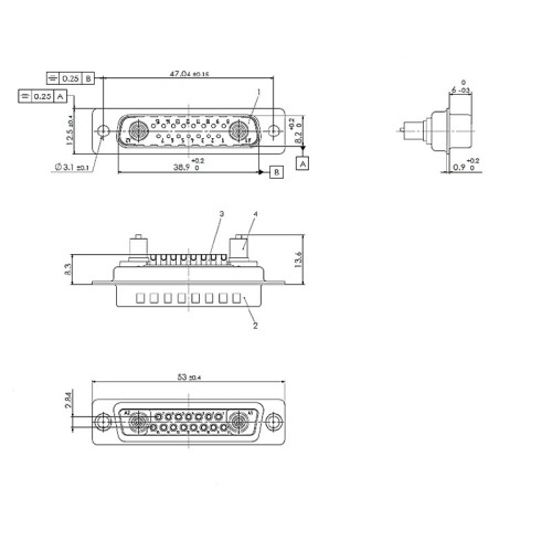 C-SD-199 - Mixed Layout D Subminiature Connector 