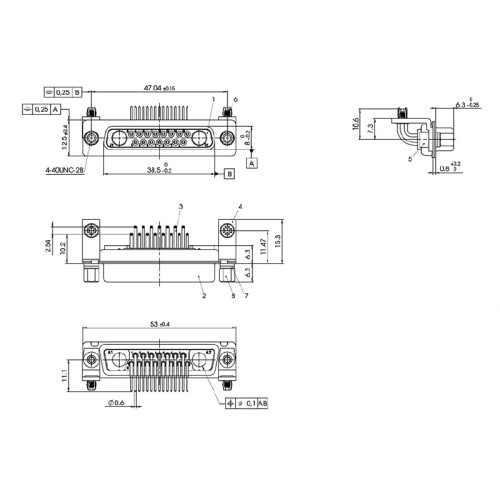 C-SD-272 - Mixed Layout D Subminiature Right Angle Connector 