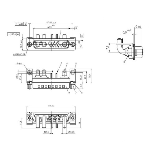 C-SD-338 - Mixed Layout D Subminiature Right Angle Connector 