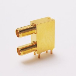 C-SX-241 - Dual Port Right Angle Bulkhead Connector