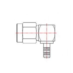 XCT-6001-GGAD - Right Angle SMA Cable Mounted Plug