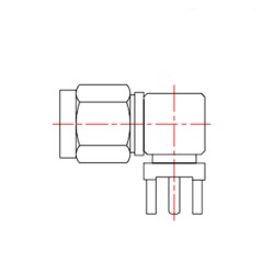 XCT-6011-GGAW - Right Angle PCB mounted SMA Plug