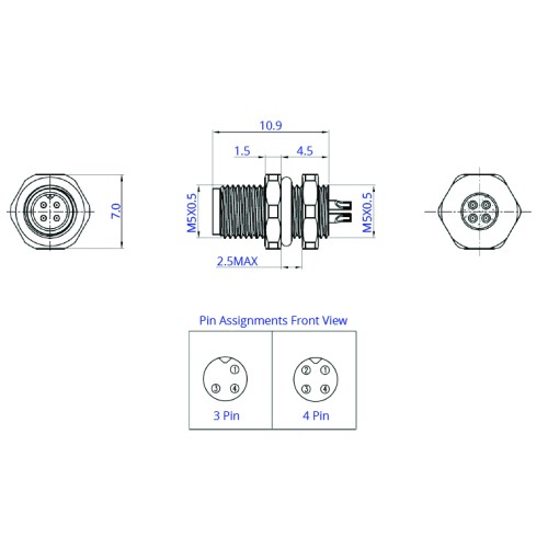 CC05-XXP-RA-PM - M5 Rear Fastening Plug (A Code)