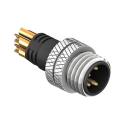CC08-XXP-X-MM - M8 Plug for Over-moulded Cables (A and B Code)
