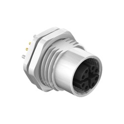 CC12-08S-FX-PBSX - M12 Front Fastening Shielded Socket (X Code)