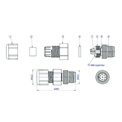 CC12-XXP-X-AS - M12 Cable Mounted Plug (A Code)