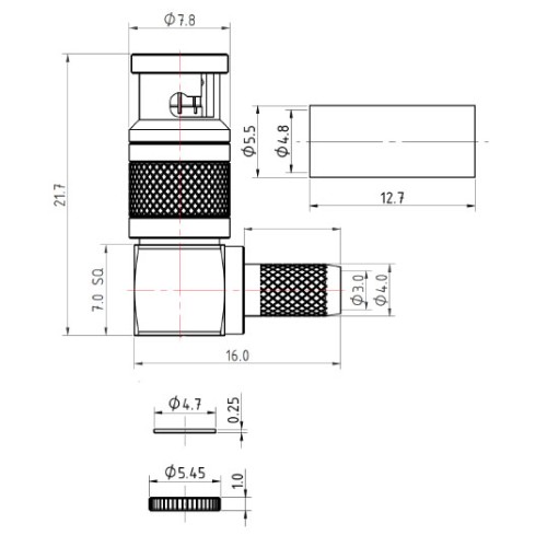 XPT-D005-NGBA - Micro BNC Cable Terminated Plug for 12G Applications