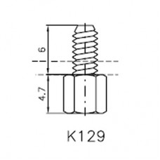 DAC 267 T - Lock Nut Stud (6mm 4-40 UNC)