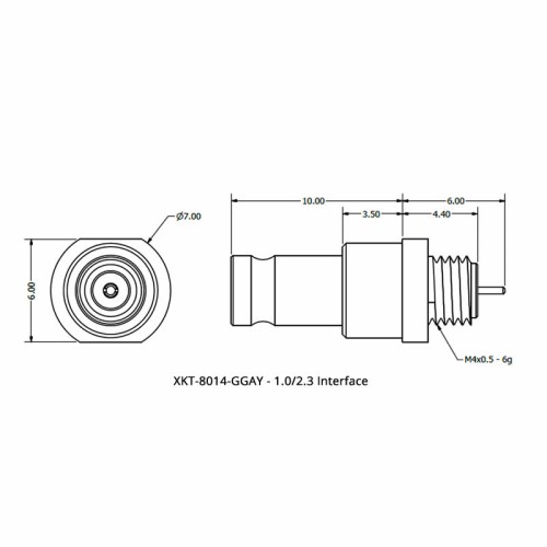 XKT-8014-GGAY - DIN1.0 / 2.3 Interface for the Changeable Interface Connector Systemⓟ