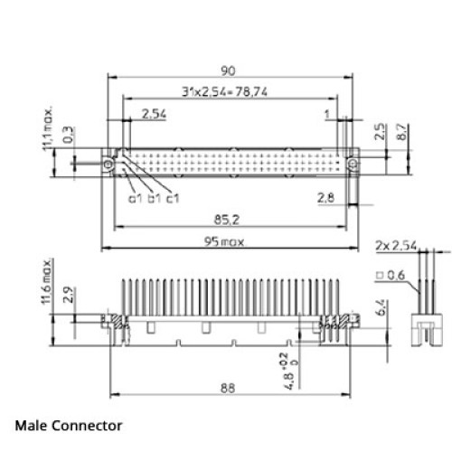 R Body DIN 41612