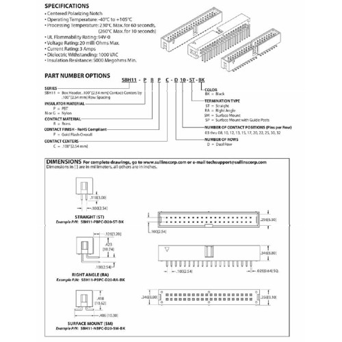 Card Edge Header 2.54mm [.100"] Contact Centres Shrouded (Male)