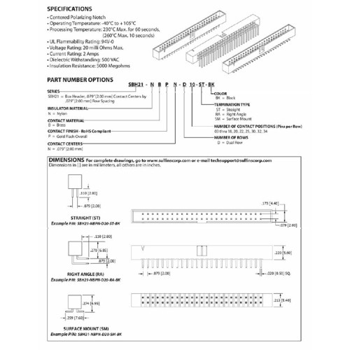 Card Edge Header 2.00mm [.079"] Contact Centres Shrouded (Male)