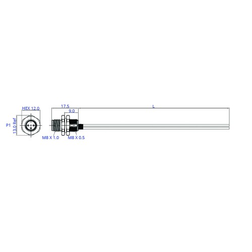 SCA08-XXPRX-XXXX - M8 Rear Fastening Plug Cable Assembly (A or B Code)