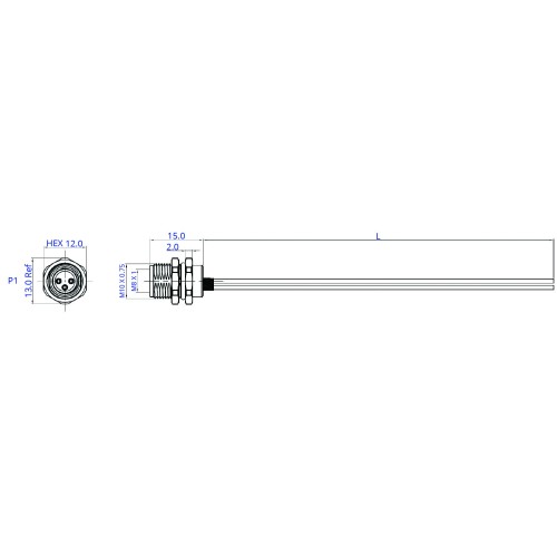 SCA08-XXSFX4-XXXX - M8 Front Fastening Socket Cable Assembly (A or B Code)