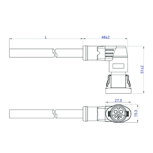 SCM-06PR-5A-XXXX - M5 Hook Type Plug Cable Assembly