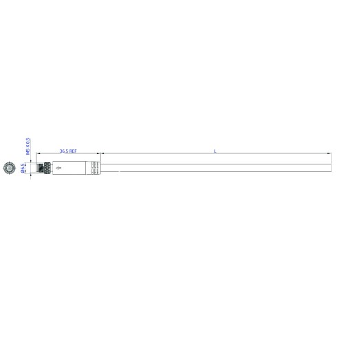 SCM05-XXPASS-XXXX - M5 Shielded Over- moulded Plug Cable Assembly (A Code)