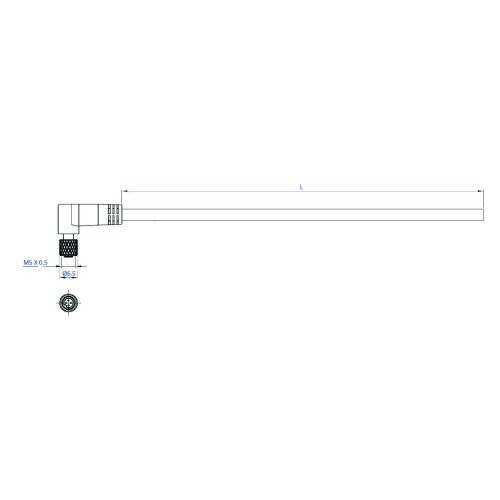 SCM05-XXSAR-XXXX - M5 Right Angle Over-moulded Socket Cable Assembly (A Code)