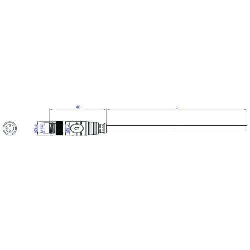 SCM08-XXPXS-XXXX - M8 Over-moulded Plug Cable Assembly (A or B Code)