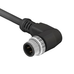 SCM12-XXPXR-XXXX - M12 Right Angle Over-moulded Plug Cable Assembly (A or D Code)
