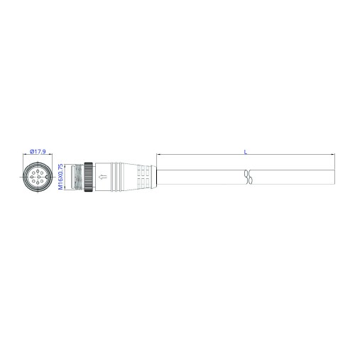 SCM16-XXPAS-XXXX - M16 Over-moulded Plug Cable Assembly (A Code)